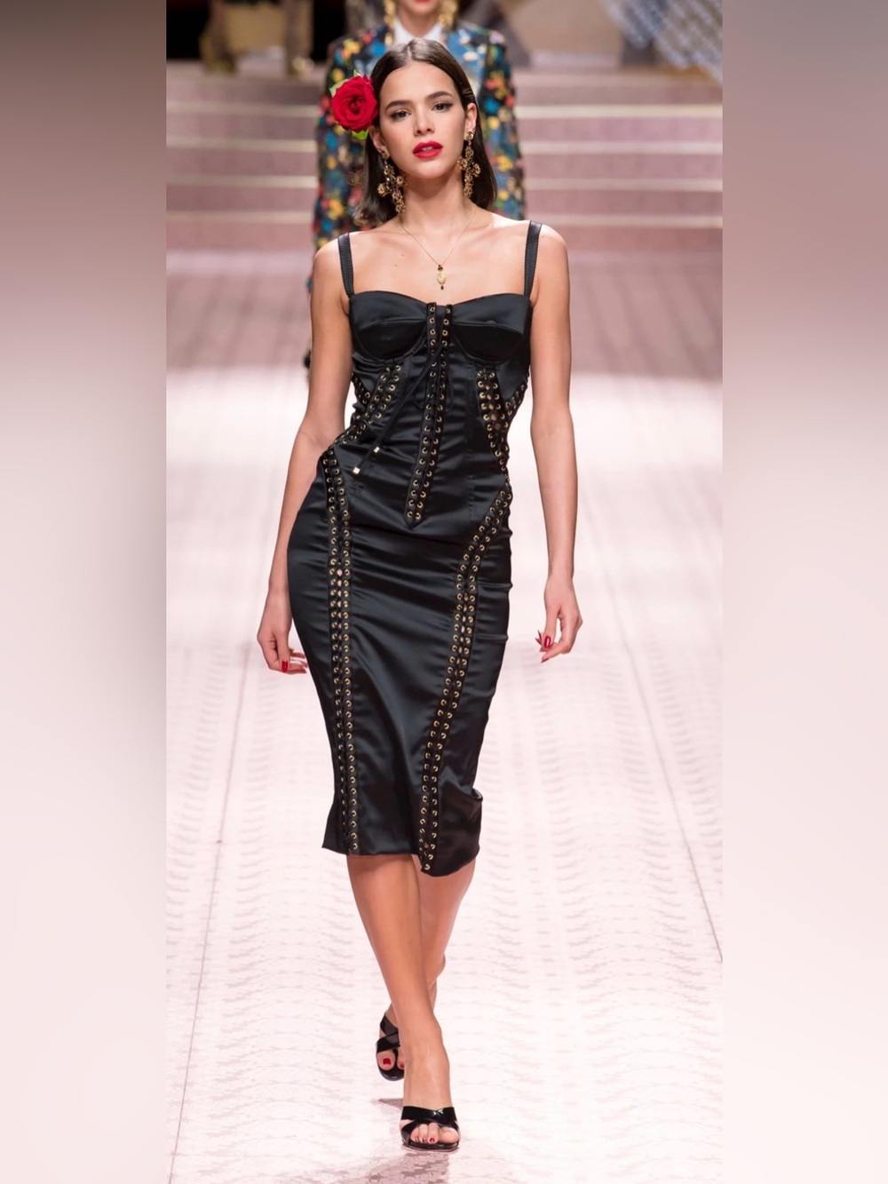 DOLCE & GABBANA SILK CORSET LACE UP 2019